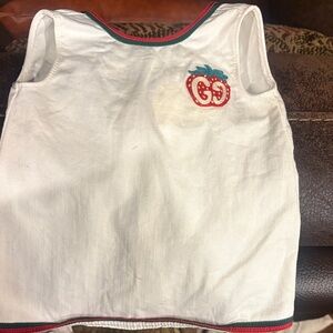 Gucci Kids White dress with Red and Green Apple Logo